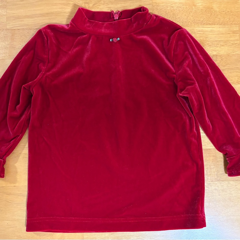 Velvet Red Long Sleeve Top